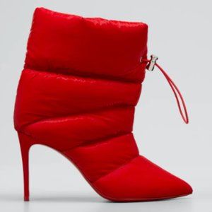 CHRISTIAN LOUBOUTIN Astro Puffer Red Sole Stiletto Booties